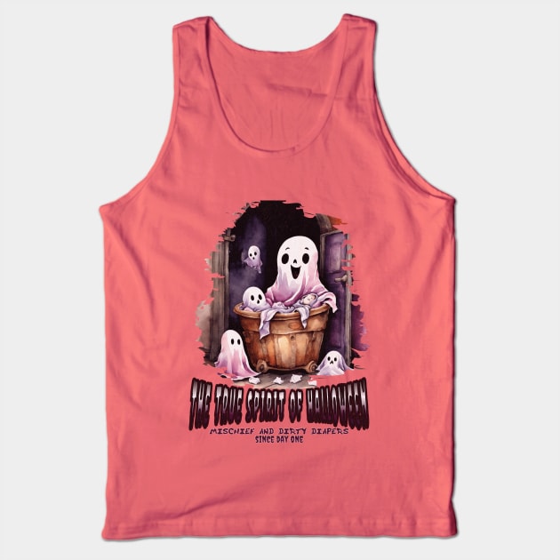 The true spirit of Halloween: Mischief and dirty diapers! Tank Top by Caos Maternal Creativo